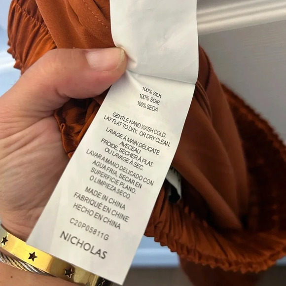 ! NICHOLAS Sonia Pant silk burnt orange size 6 - Picture 6 of 7